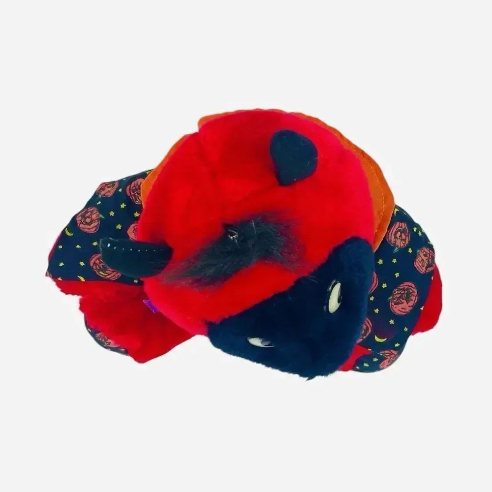 Vintage 1980s King Plush Red Devil Halloween Pumpkins Cape Jack O Lanterns Cute